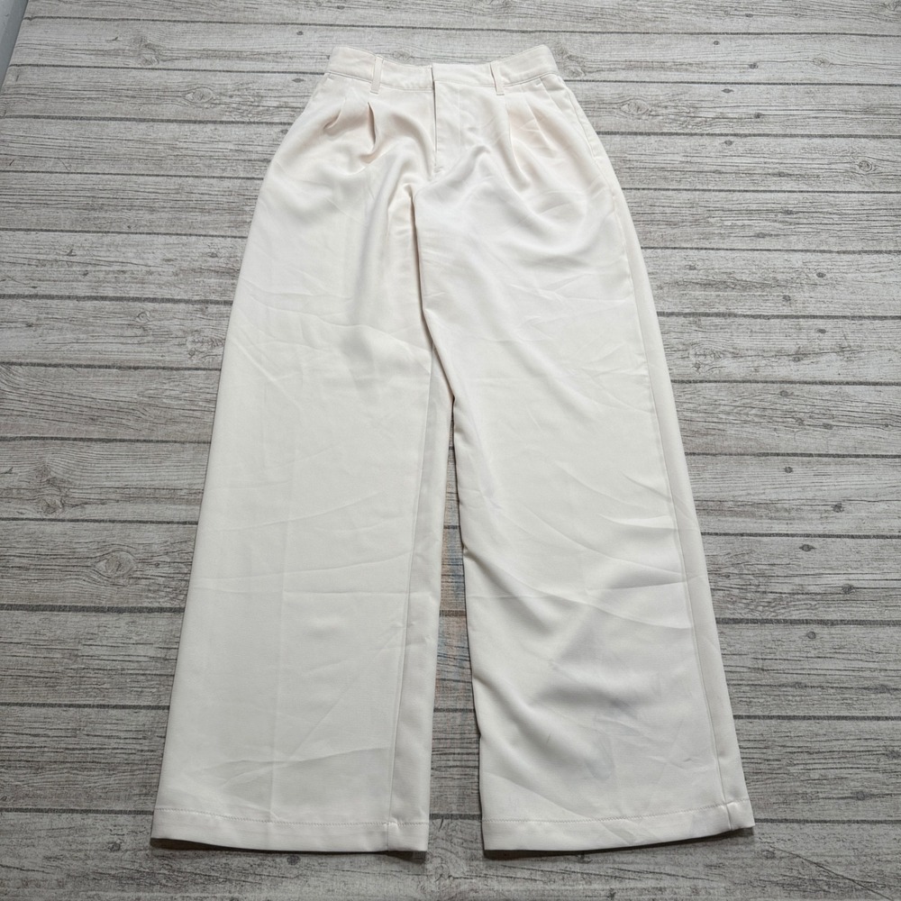 Gap Easy Trousers Women's 4 White Wide Leg Relaxed Fit High Rise Utility Summer
